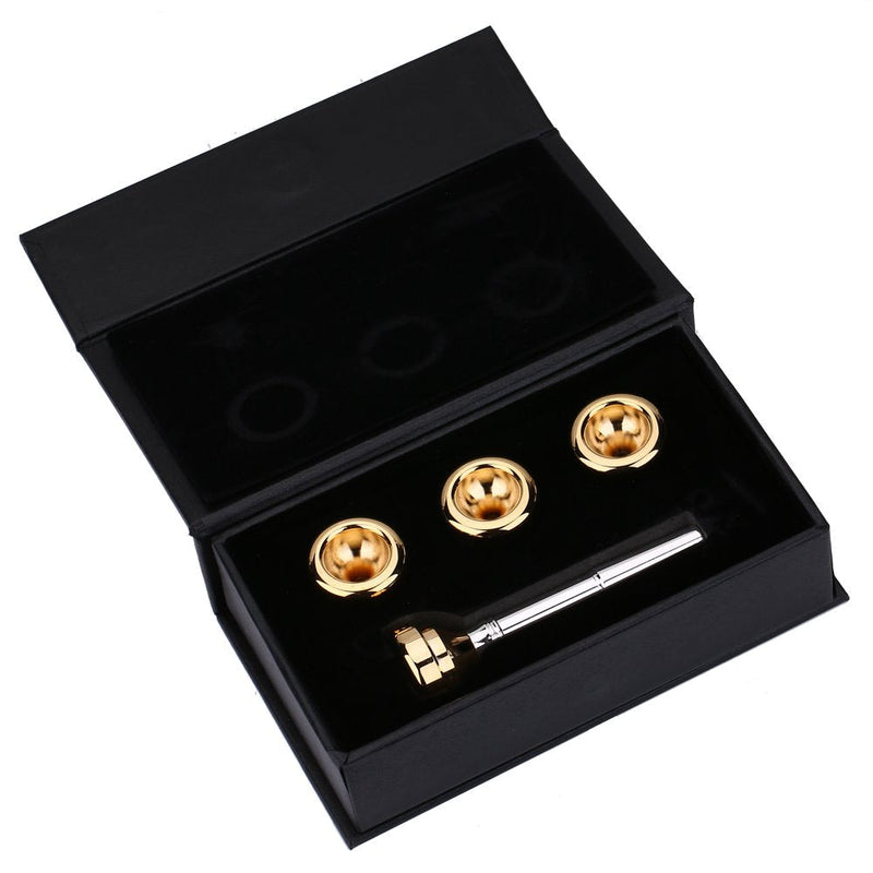 Brass Trumpet Mouthpiece Set, 1 1/2C 3C 5C 7C Mouthpiece Sizes with Storage Case