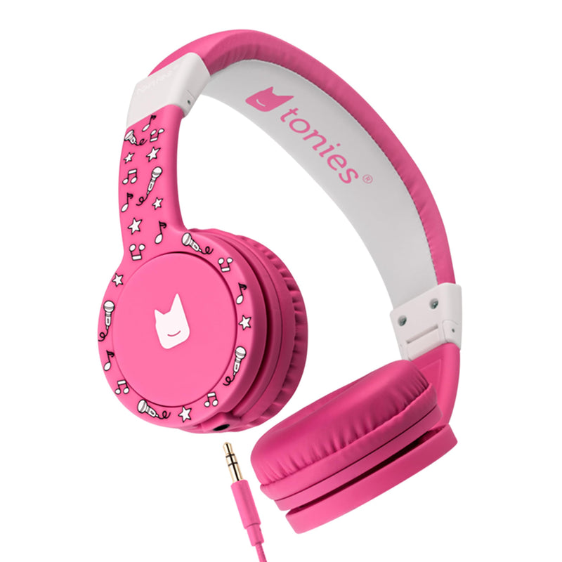 [AUSTRALIA] - Tonies Foldable Wired Headphones for Kids - Comfortably Designed to fit On-Ear - Works with Toniebox and All 3.5mm Devices - Pink 