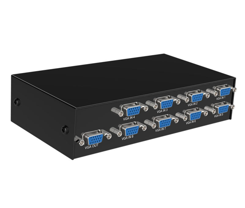 [AUSTRALIA] - 8 Port VGA Video switcher 8 in 1 Out 4 in 1 Out bi Directional Inter Convertible Video Sharer Computer Host External VGA TV Monitor Projector selector Switch Box 1 Host at a time 