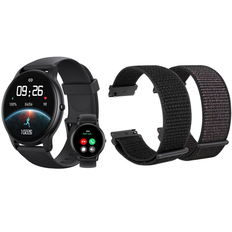 Parsonver PS01B Smart Watch with Bluetooth Call Bundle with PSWB1B 22mm Watch Band