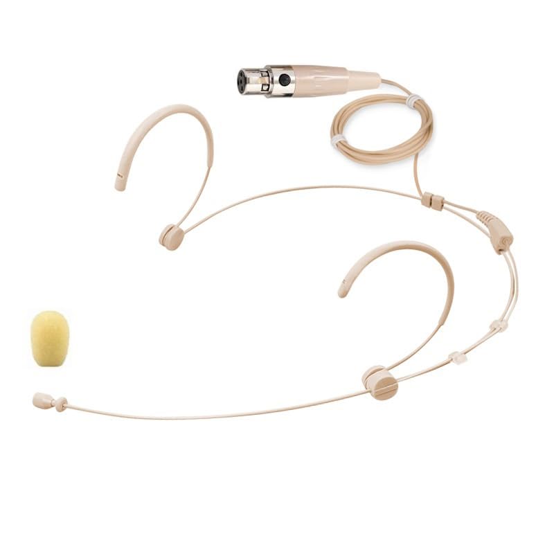 [AUSTRALIA] - Replacement Omnidirectional Neckworn Headset Microphone for Shure BLX1 Wireless Bodypack Transmitter, Omnidirectional, ta4f 4 Pins, Luxurious Headworn Mike Beige Color 