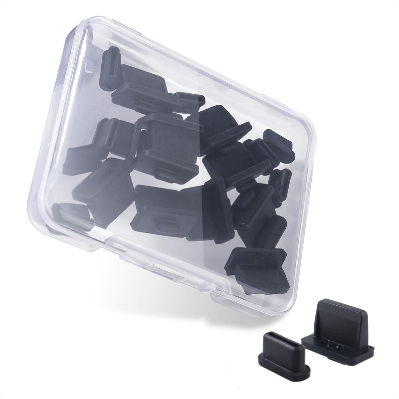 Cable Matters Combo-Pack USB-C and USB Port Covers - 10x USB-A Port Covers & 10x USB C Port Covers in Black (USB Dust Cover, USB C Caps, USB Anti Dust Cover, USB-C Protector Plug) USB/USB-C Combo