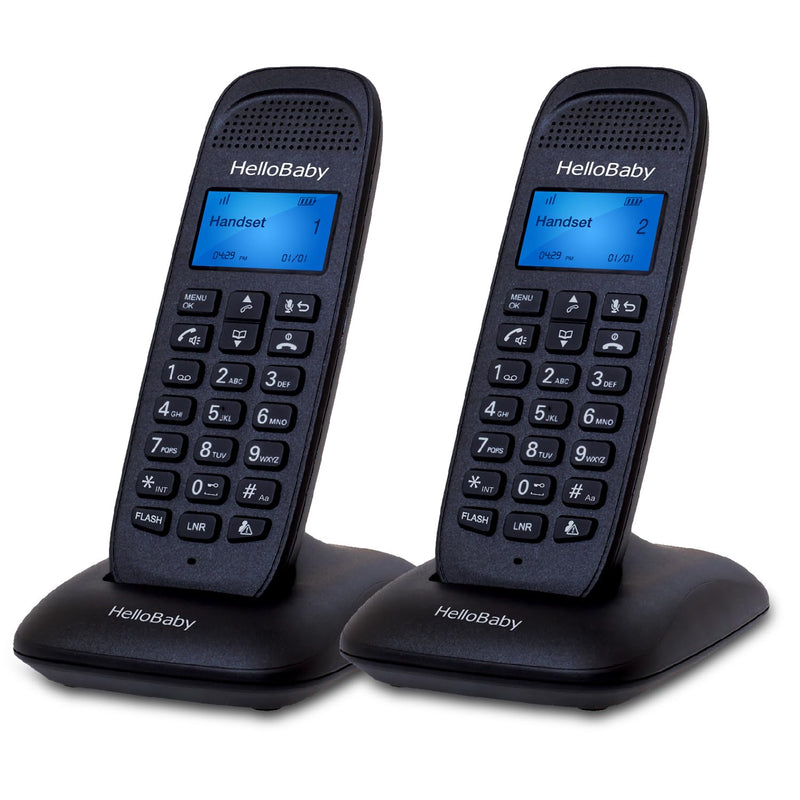HelloBaby DECT 6.0 Cordless Phone with 2 Handsets, Advanced Call Block, Expandable Cordless Phone with Trilingual Caller ID/Call Waiting, Full-Duplex Handset Speakerphone, Reliable 1000ft Range HB1688-2