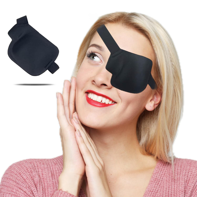 3D Eye Patch, Medical Eye Patches for Adults Kids, 3D Amblyopia Lazy Eye Patches for Left Eye Black