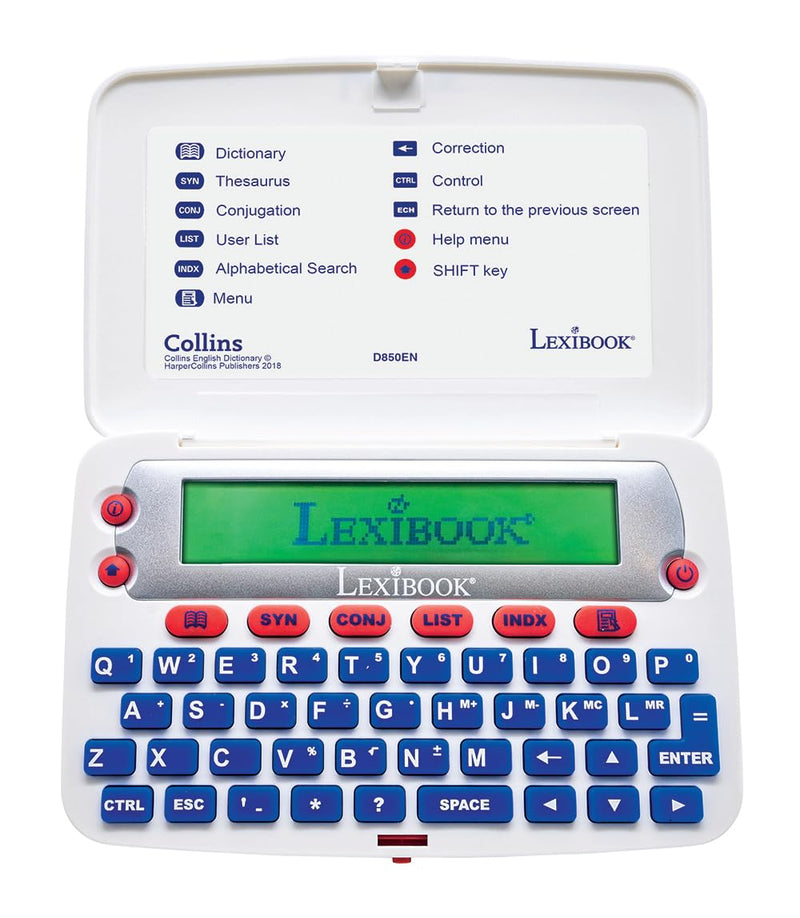 [AUSTRALIA] - LEXiBOOK - The Collins English Dictionary, 13th Edition - Electronic Dictionary, Definitions, Thesaurus, Conjugation, Phonetic Spellchecker, Crossword Solver, with Battery, Blue/White, D850EN 