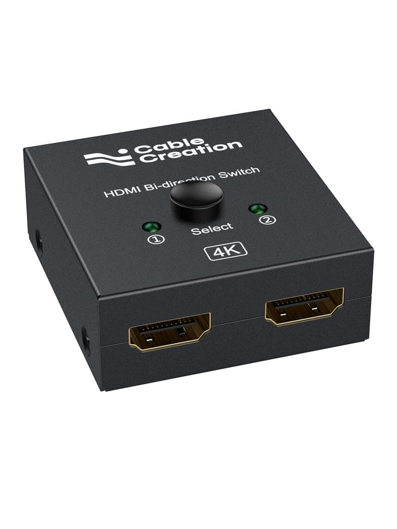 CableCreation HDMI Splitter 2 in 1 Out, 4K@60Hz HDMI Switch, Metal Case Bidirectional HDMI Switcher, HDMI Switch Box Compatible with PS5/4, Xbox, Roku, TV, Fire Stick, Blue-Ray Player etc