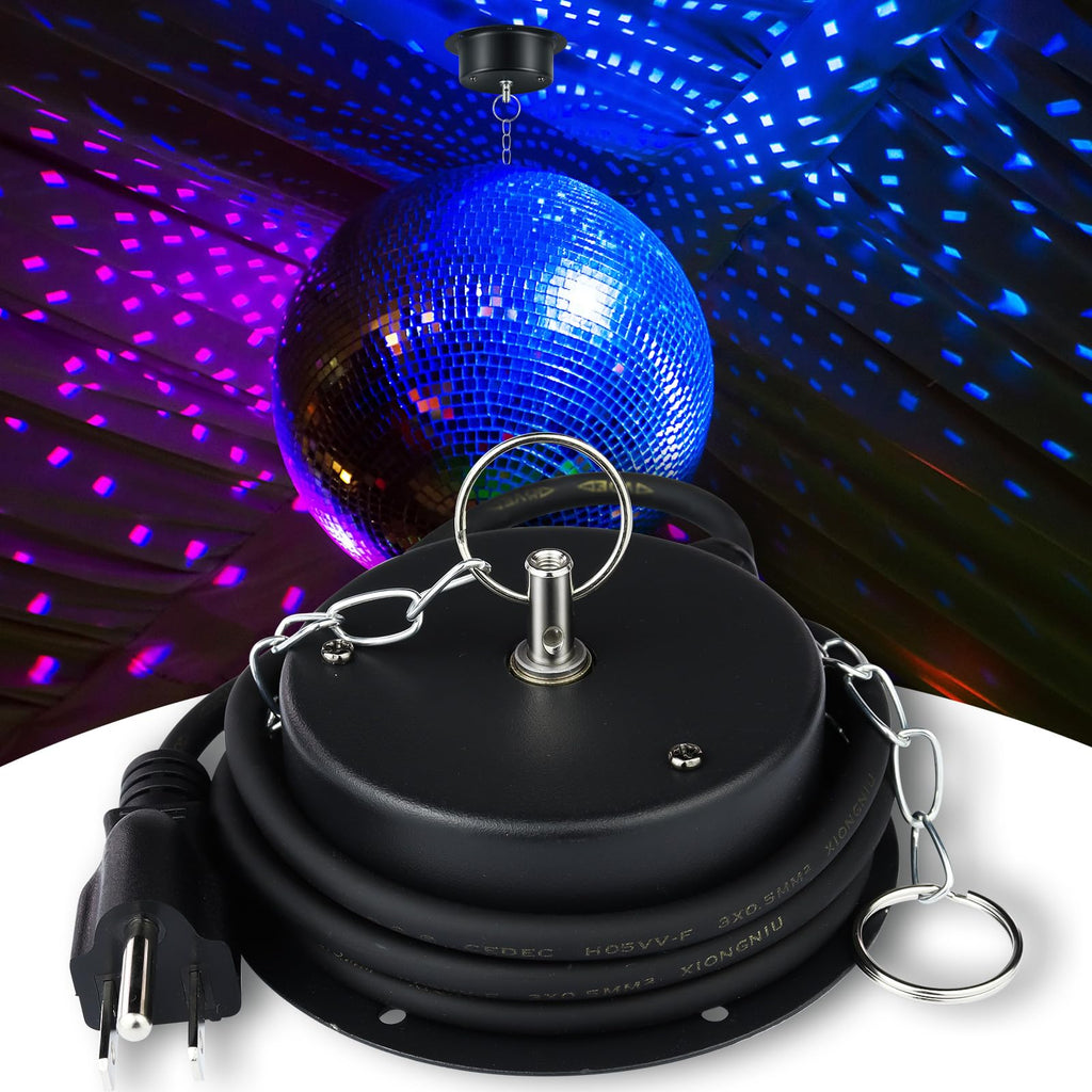 Disco Ball Motor, Czgor Mirror Ball Motor 3RPM Heavy Duty Disco Ball Spinner DJ Ball Rotator for 8-16" Mirror Ball and Perfect for Party Decoration, DJ Club, Wedding, Birthday 3rpm motor 1pcs