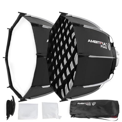 AMBITFUL Softbox 18''/45cm Bowens Mount Parabolic Softbox Quick Release 18inch