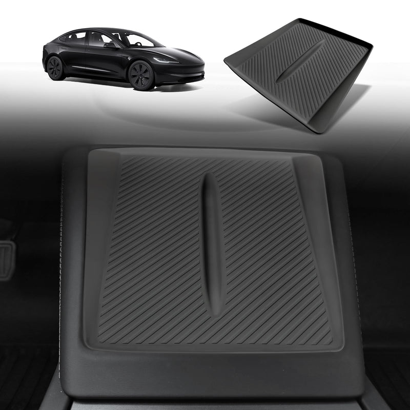 BestEvMod for Refreshed Model 3 Highland Center Console Phone Charge Area Silicone Mat Non Slip Silicone Pad Compatible with 2024 Refreshed Tesla Model 3 Highland Accessories (Black) Black
