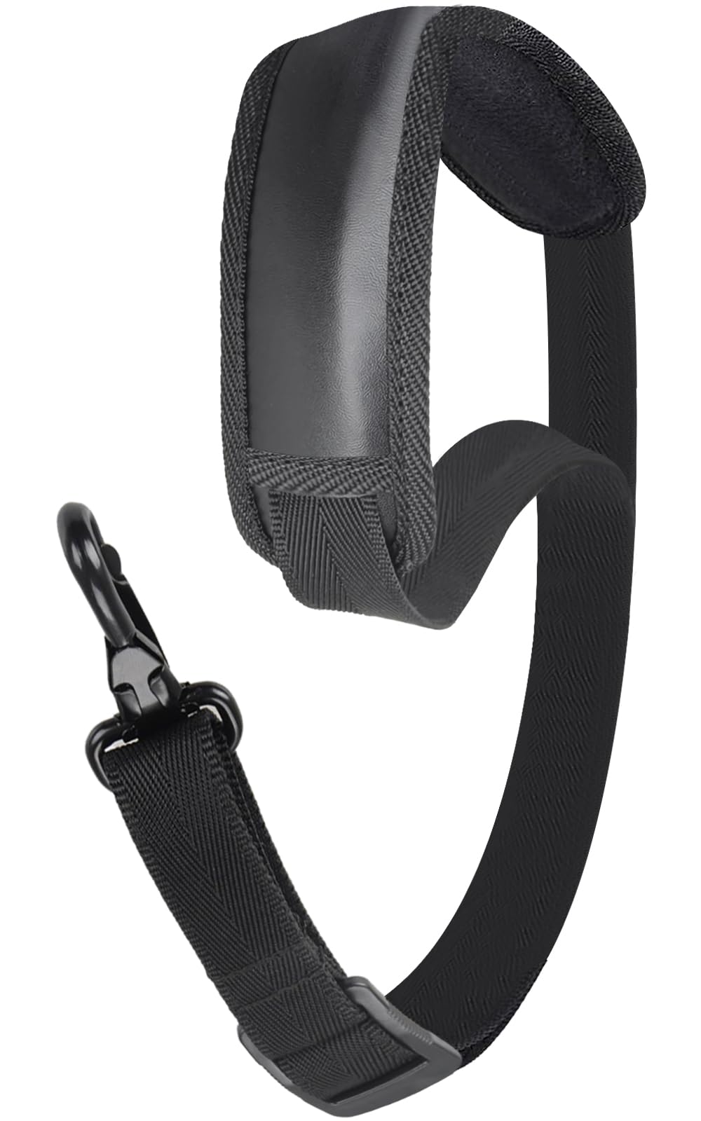 Saxophone Neck Strap, Soft Adjustable Sax Leather Padded for Alto Tenor Soprano Baritone Sax, Clarinet Black-2