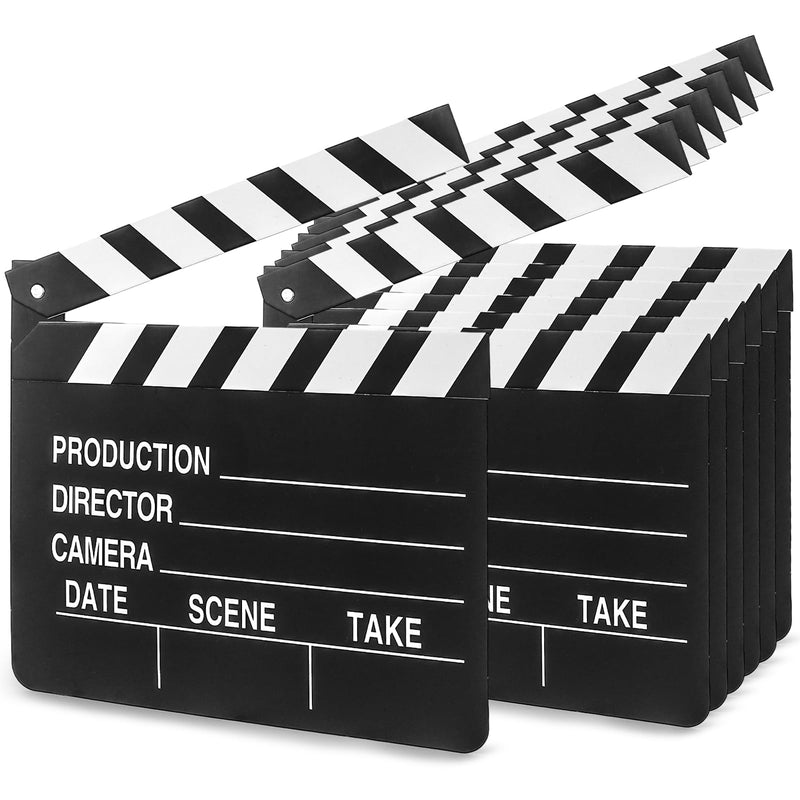 BigOtters 7PCS Movie Film Clap Boards, 7.9" x 7.1" Hollywood Clapper Board Cardboard Film Movie Clapboard Accessory with Black & White