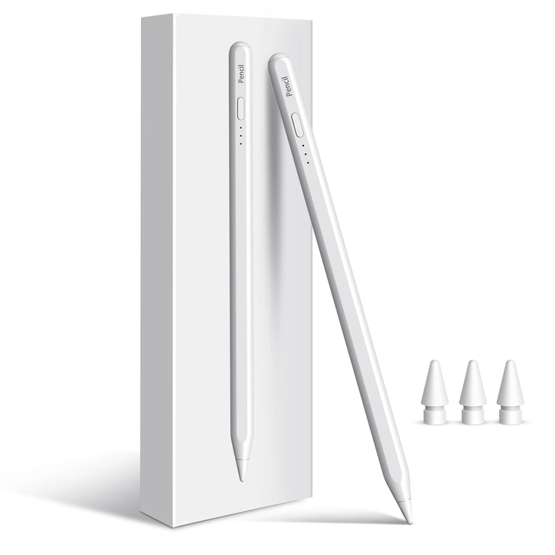 Stylus Pen for iPad, 10 Mins Fast Charging Apple iPad Pencil 1st/2nd Generation with Palm Rejection, Tilt Sensitivity for iPad 6/7/8/9/10, iPad Pro 11" and 12.9", iPad Air 3/4/5, iPad Mini 5/6 A-white