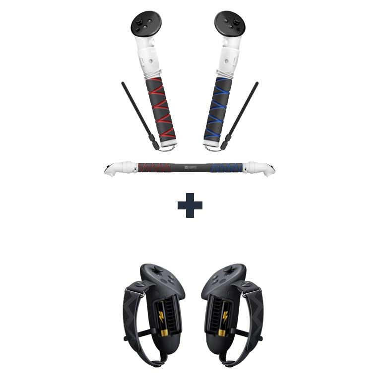 AMVR 3-in-1 Extension Grips Compatible with Meta/Oculus Quest 3 Accessories,Beat Saber Handles, for Quest 3 Golf Club Attachment&Upgraded Controller Grips Cover(Not for Charging Dock)