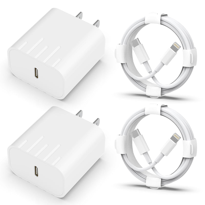 Wall Charger for iPhone 14 Pro Max iPhone 13 12 11 XSXR iPad 2 Pack 20W PD iPhone Charger with 2 Pack 6FT Type C iPhone Lightning Cable USB C Fast Charging USB C Power Adapter