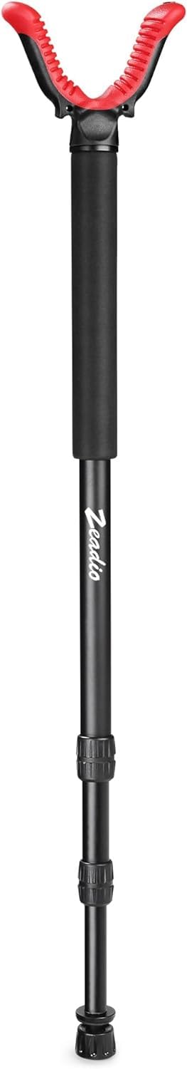 Zeadio Monopod Shooting Stick Rest with High Density Foam Grip, Twist-Style Locking Leg, and Non-Marring V-Yoke Shooting Rest Head for Shooting and Outdoor Long