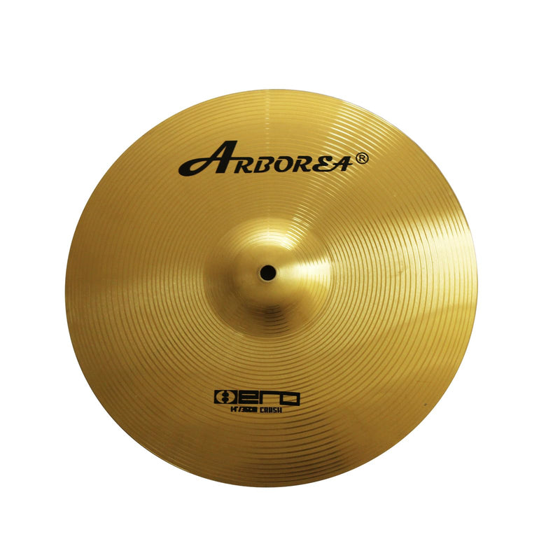 Arborea Brilliant Finish 14" Crash Cymbal Bright Sound Drum Practice Cymbal for Drum Set 14"Crash