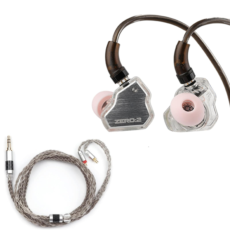 Linsoul 7Hz x Crinacle Zero:2 in Ear Monitor（Silver + Tripowin Zonie IEM Cable(2pin-0.78mm, 3.5mm, Grey)