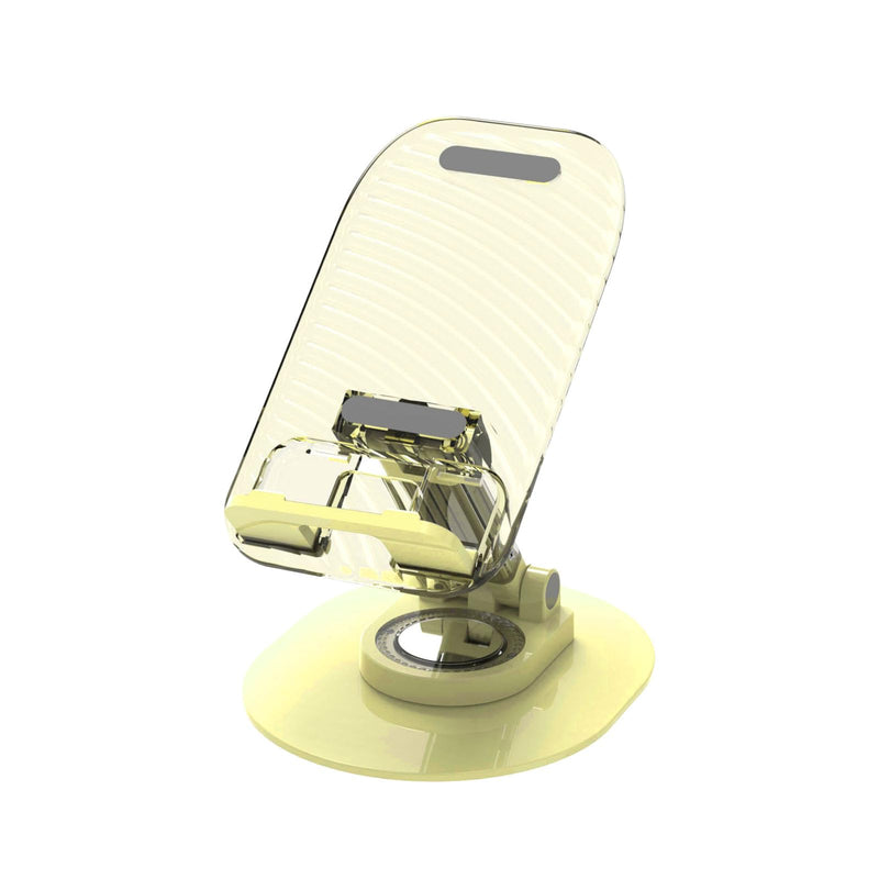 Foldable Desktop Phone Holder, Phone Holder on Desk Compatible with iPhone15, 14, 13 Pro Max Mini, Suitable for 3.5-12.9 inch Phones and Tablet Computer. (Yellow) Yellow