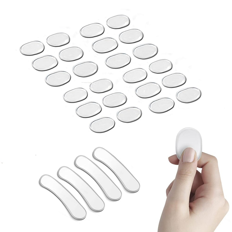 Drum Gel, 24 PCS Round and 4 Pcs Long Clear Drum Dampeners for Snare Drum, Silicone Silencers, Mute, Muffler Dampening Gel Pads, Drum Damper for Snare, Tom Drum Cymbals