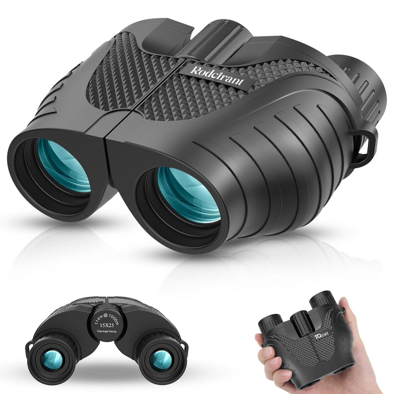 [AUSTRALIA] - Binoculars 15x25 for Adults,Waterproof Binoculars with Low Light Night Vision, Durable & Clear Binoculars for Sightseeing,Concerts and Bird Watching Black 