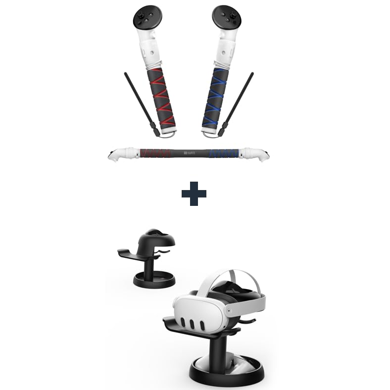 AMVR Handle Attachments Compatible with Meta/Oculus Quest 3 Accessories&AMVR Stand Holder Compatible with Quest 3/Quest 2/Pico 4/for PSVR 2