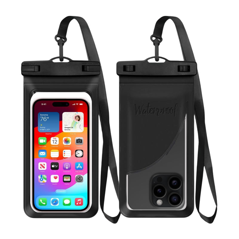 Waterproof Phone Pouch, with Inside Card Bag, Large Waterproof Case for iPhone 15 14 13 Pro Max, IPX8 Certified and Lightweigt Cellphone Dry Bag Beach Cruise Ship Essentials,1 Pack-Black-8.3″ A1-Black