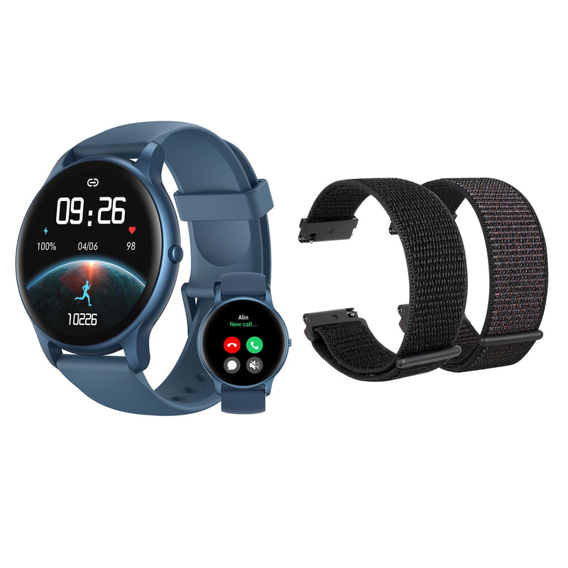 Parsonver PS01BL Smart Watch with Bluetooth Call Bundle with PSWB1B 22mm Watch Band