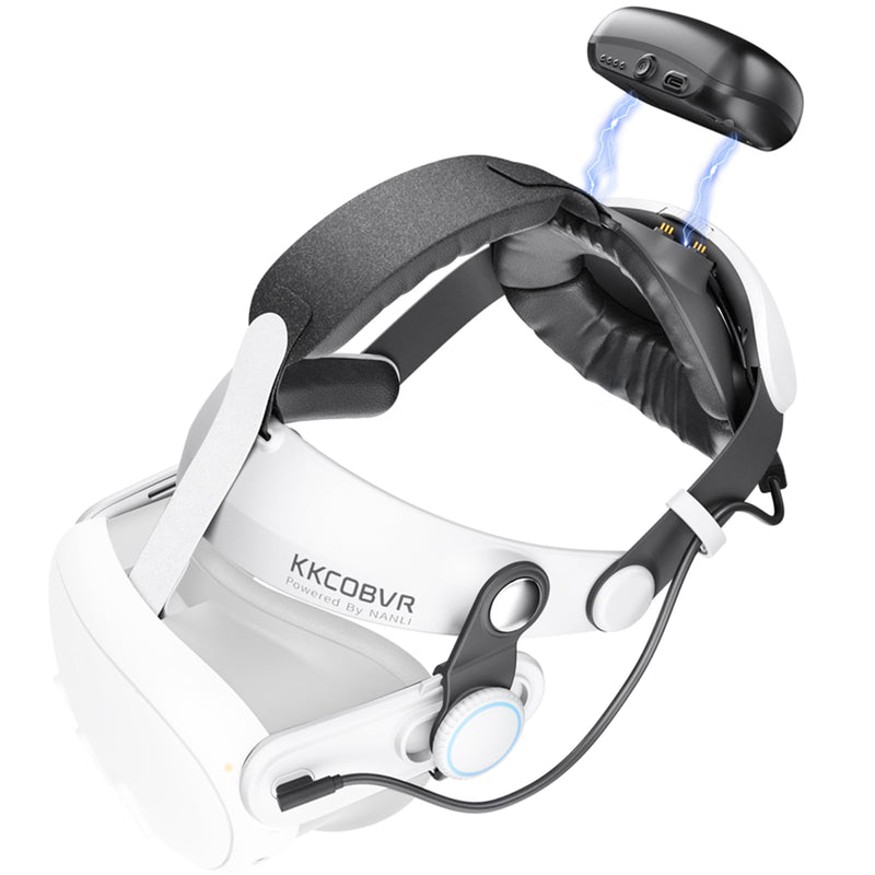 KKCOBVR Q3 PRO Comfort Battery Pack Head Strap 10000mh Compatible with Meta Quest 3, Extend Playtime Replacement Head Strap Accessories KK-Q3PRO Battery Strap
