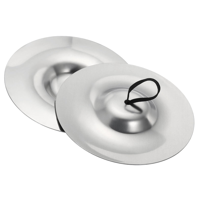 [AUSTRALIA] - PATIKIL Finger Cymbals, 1 Pair Belly Dancing Finger Zills Brass Hand Cymbals Mini Musical Instrument for Dancer Party 5.11" Silver 