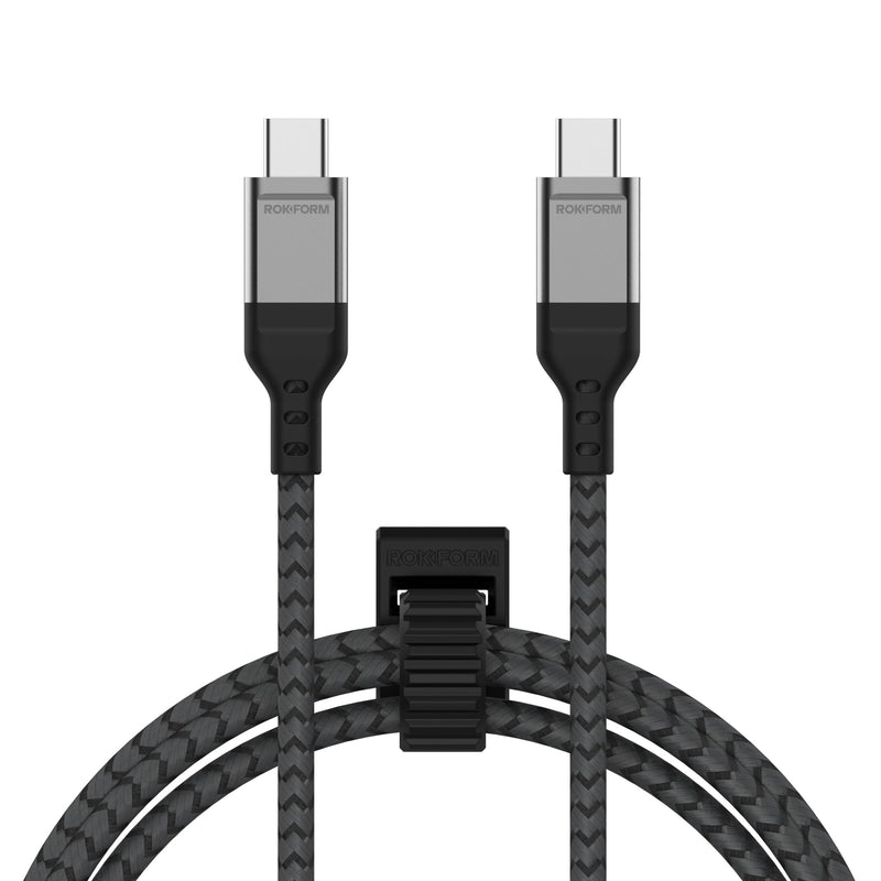 Rokform PowerTrip 100W USB-C Charging Cable, 2m (6.6 ft) | Braided Cable, Integrated Cable Tie, 5,000 Bend Tested, Reinforced Aluminum, Kevlar and TPU 6.6ft