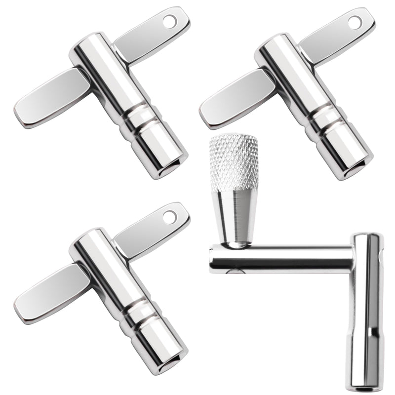 [AUSTRALIA] - YUBOLDA 4 Pack Drum Keys - Universal Tool for Tuning High Tension Drums, Includes Speed Key, Wrench Set, Multi-Tool Keychain, and Drill Bit for Perfect Tuning. 