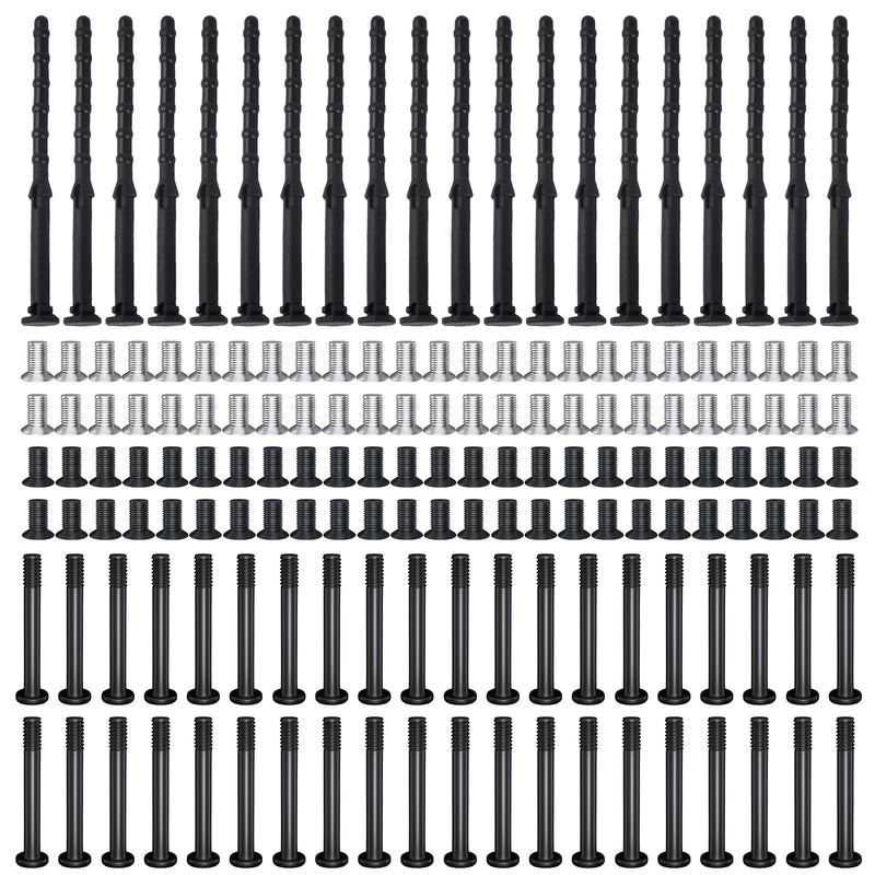 160Pcs PC Computer Case Cooling Fan Mount Screws Set, M5x10 Black and Silver Case Fan Mounting Screws and 65mm Soft Rubber Rivet, Laptops Computer Screw Kit