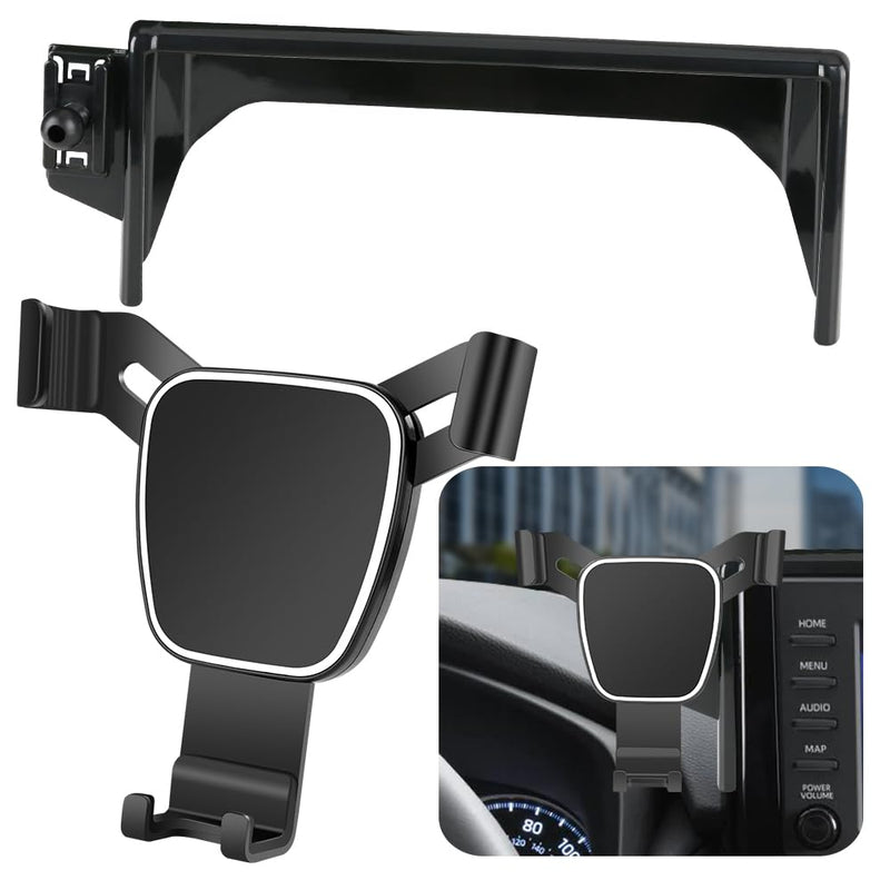 Car Phone Holder for 2019-2025 Toyota RAV4 LX XLE, Hybrid LE SE Woodland, Prime SE Auto Accessories Navigation Bracket Interior Decoration Mobile Cell Mount Case for RAV4 2019-2025（without air volume knob）