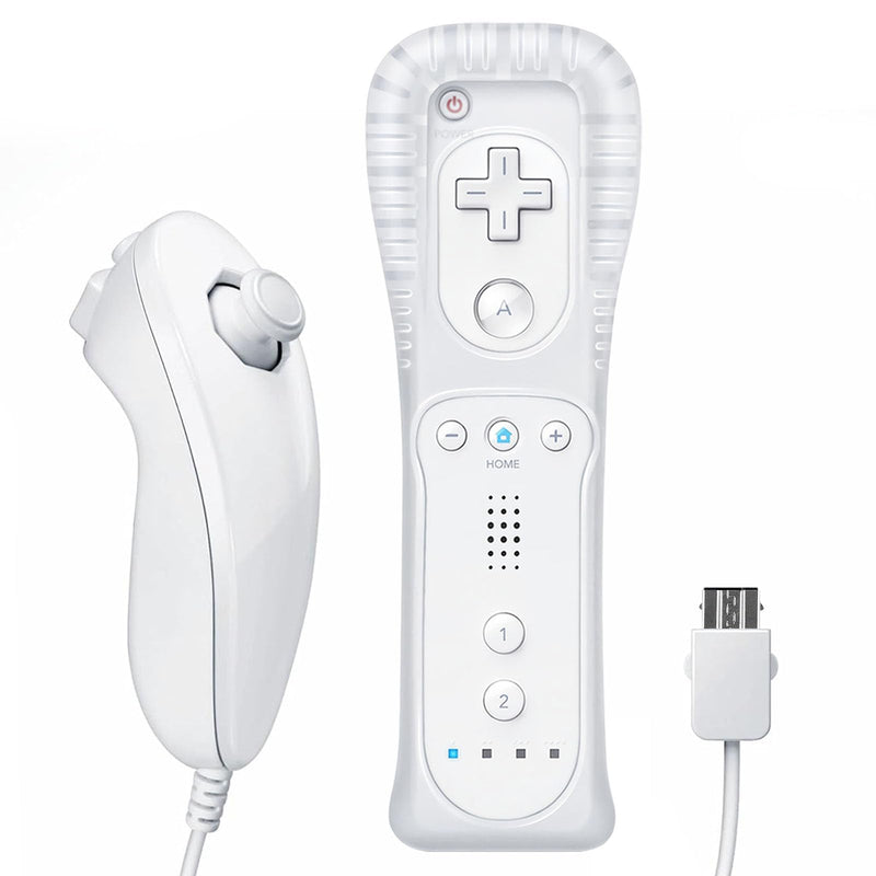 Wii Remote with Nunchuck, Compatible with Nintendo Wii/Wii U, Wii Controller with Nunchuck, with Silicone Case and Wrist Strap