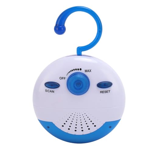 Waterproof Shower Radio, Waterproof Portable FM Radio Speaker with Top Handle, 360 HD Surround Sound Mini Speaker for Bathroom Outdoor Use, Up to 12 Hours of Play