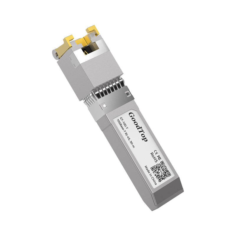 10G SFP+ to RJ45 Transceiver up to 30m, 10GBase-T RJ45 SFP+ Copper Module | GoodTop SFP to RJ45 |1G/2.5G/10G Adaptive | SFP to Ethernet | Plug and Play | Hot Pluggable
