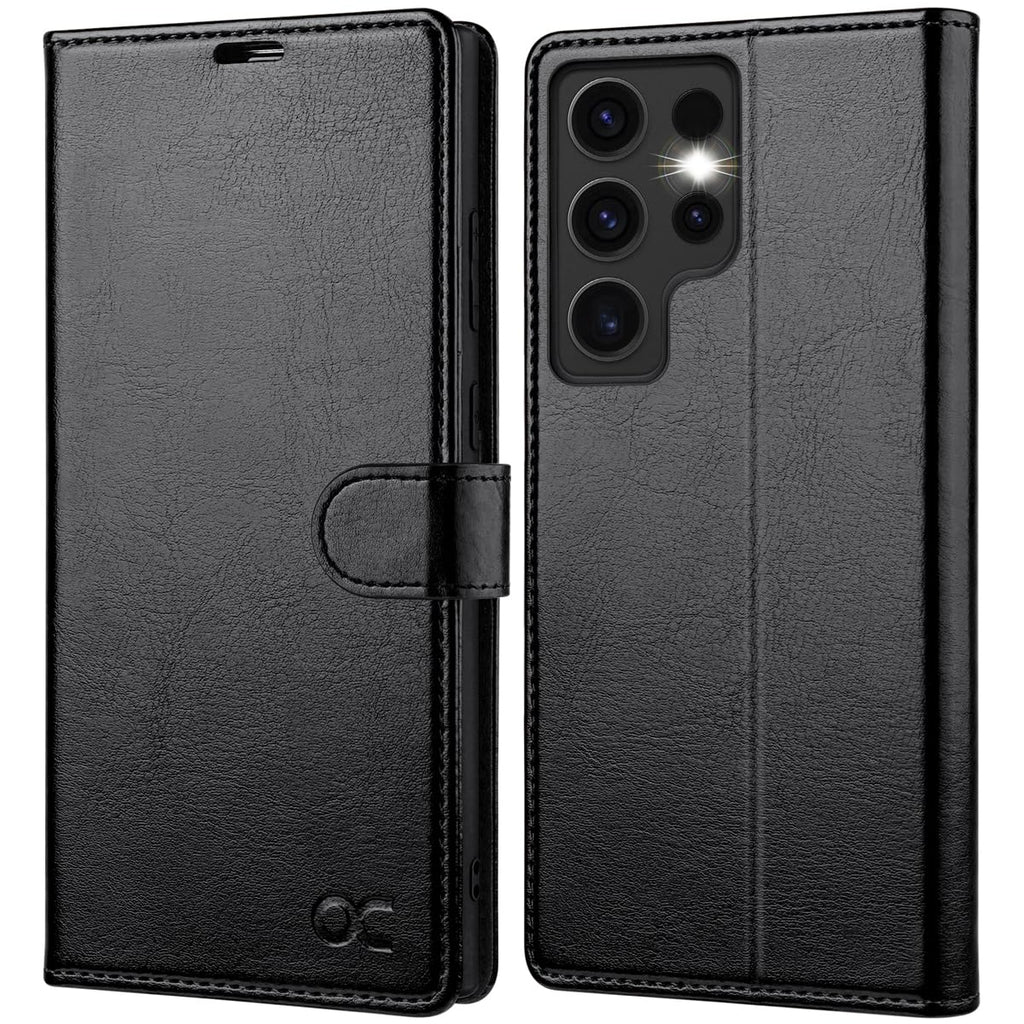 OCASE Compatible with Galaxy S24 Ultra 5G Wallet Case, PU Leather Flip Folio Case with Card Holders RFID Blocking Kickstand [Shockproof TPU Inner Shell] Phone Cover 6.8 Inch (2024), Black