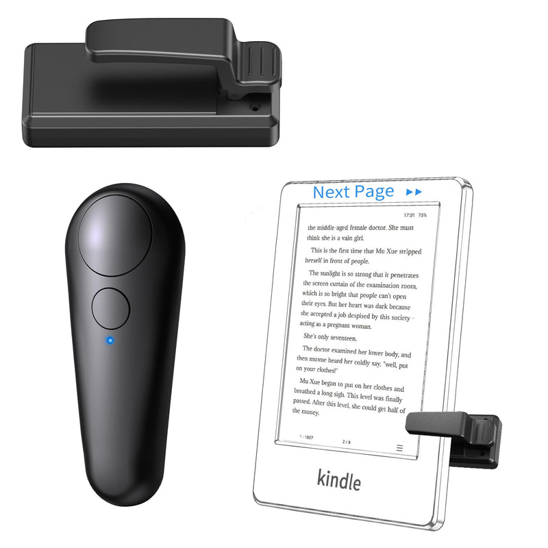 RF Remote Control Page Turner for Kindle Paperwhite Kobo eReaders, Remote Page Turner for Phone iPad iOS Android Tablets Taking Reading Novels Taking Accessories, Black