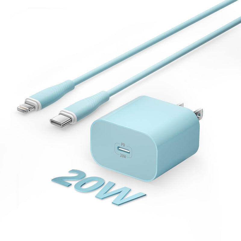 iPhone Charger 20W PD USB C Adapter and 6 FT USB C to Lightning Cable iPhone Fast Charger Compatible with iPhone 14 13 12 11 X 8 7 More