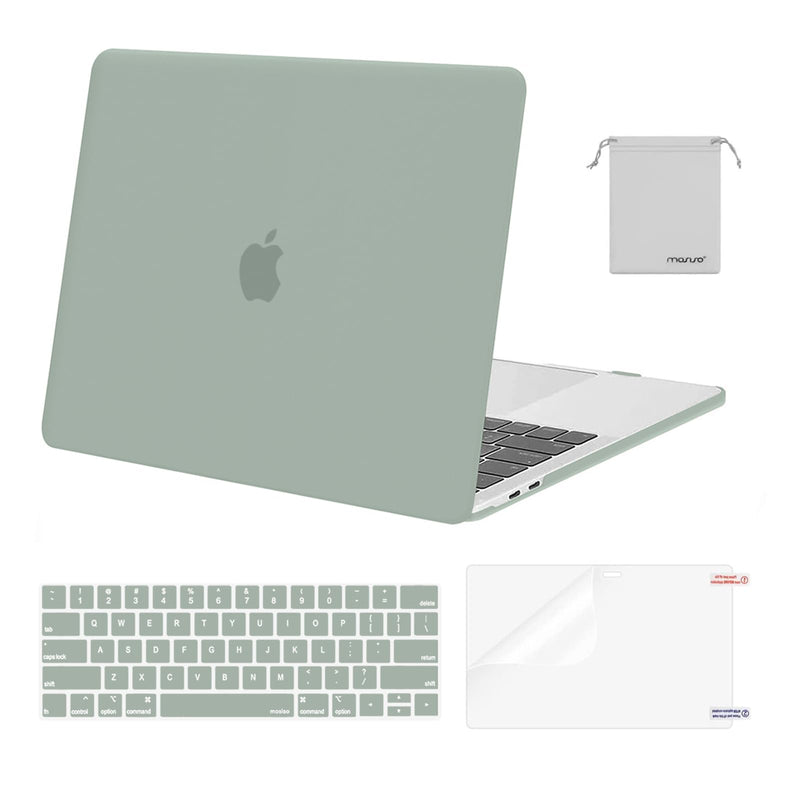 MOSISO Compatible with MacBook Pro 13 inch Case M2 2024, 2023, 2022-2016 A2338 M1 A2251 A2289 A2159 A1989 A1708 A1706, Plastic Hard Shell&Keyboard Cover&Screen Protector&Storage Bag, Antique Green