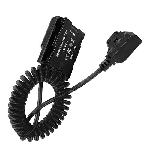 KONDOR BLUE | D-Tap to NP-W235 Dummy Battery Power Cable for Compatible FUJIFILM Cameras | Coiled 16 to 36 Inch, Regulated 8V 2A Output, Continuous External Power | Black 16"-36"