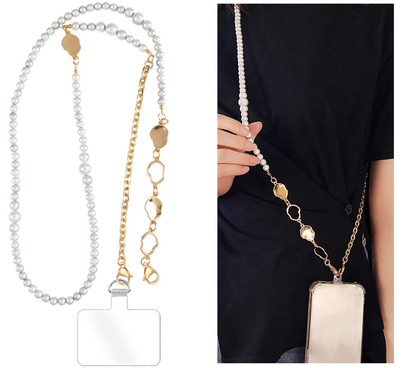 Phone Crossbody Chain CellPhone Lanyard,Universal Phone Chain Strap with Tether Patches Compatible with Most Phones P