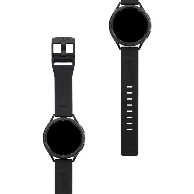 URBAN ARMOR GEAR UAG Compatible with Samsung Galaxy Watch Band Fits 20mm Lug Galaxy Watch 7/6 40/44mm, Watch 6 Classic 43/47mm, Quick Release Soft Silicone Replacement Sport Strap Black