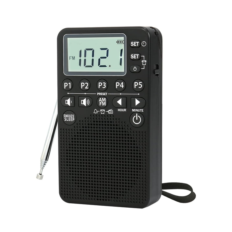 [AUSTRALIA] - AM FM Portable Pocket Radio, Battery Operated, Digital Tuning, Excellent Reception, Loud Speaker, Long Lasting, LCD Screen, Alarm Clock, Easy to use, Handheld Emergency Radio for Indoor & Outdoor 