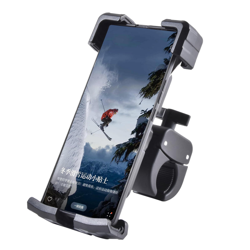 Motorcycle Phone Mount, Bike Phone Holder - Upgrade Quick Install Handlebar Clip for Bicycle Scooter, Cell Phone Clamp for and More 4.7-6.8" Phone