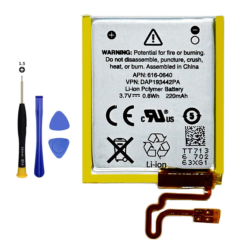 616-0639 616-0640 Battery for iPod Nano 7th Gen 16GB A1446 MD481LL/A,Rechargeable 0 Cycle Battery Compatible with Apple iPod Nano 7 7G 7TH GEN A1446 16GB with Repair Tool Kits