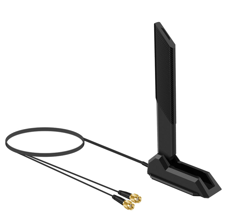 External WiFi 6 6E Tri-Band Antenna 6GHz 5.8GHz 2.4GHz Magnetic Base Antenna with RP-SMA Connector for PC Desktop Computer Asus Rog Strix Gigabyte Aorus Gaming WiFi Motherboard Card, Slinkdsco Wifi 6E Antenna