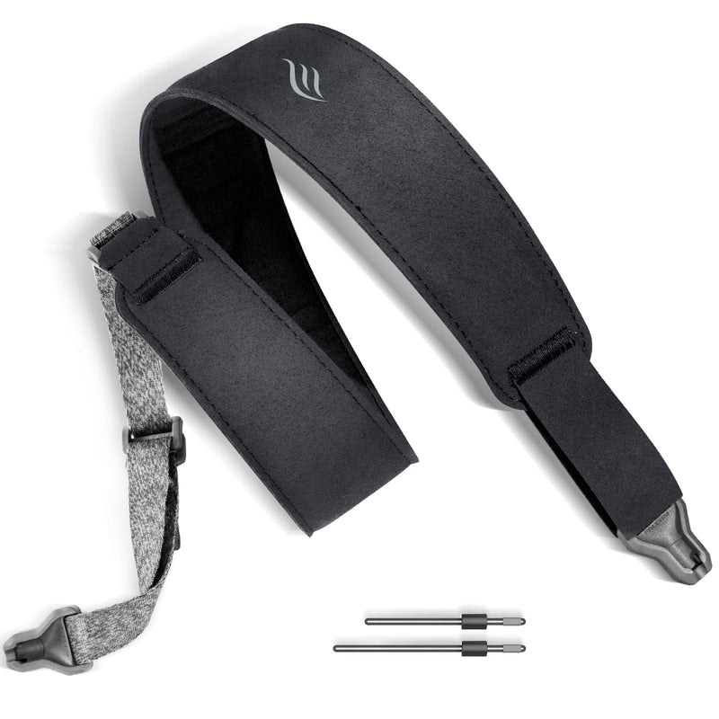 enya Magnetic Strap for Guitar, Bass, and Ukulele - Quick Release, Single-Hand Adjustable, with Leathery Texture Black