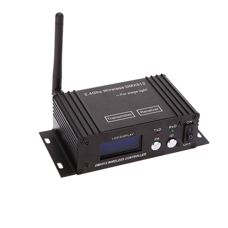 Lixada DMX 512 Controller 2.4G Wireless Transmitter Receiver LCD Display Power Adjustable Repeater Lighting Dimmer Controller for Disco DJ Party Light