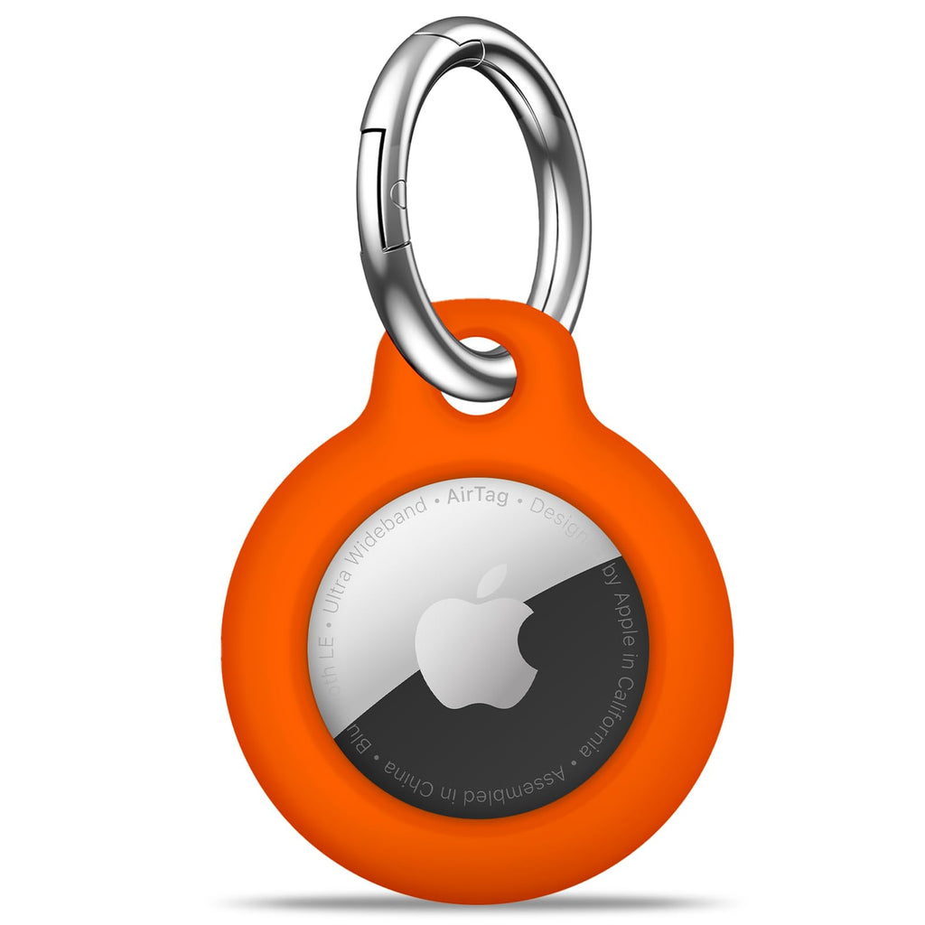 Airtag Holder Air Tag Case with Keychain, Anti-Scratch Airtags Key Chain for Apple Air Tags, Airtag Accessories for GPS Item Finder Tracker,Orange… A7-Orange